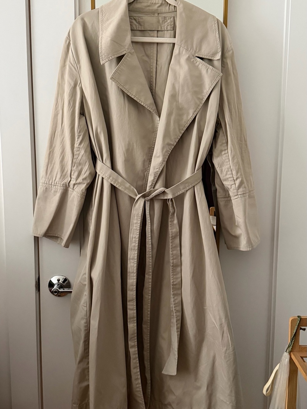 Banana Republic Beige Belted Trench Coat - Women's Long Coat